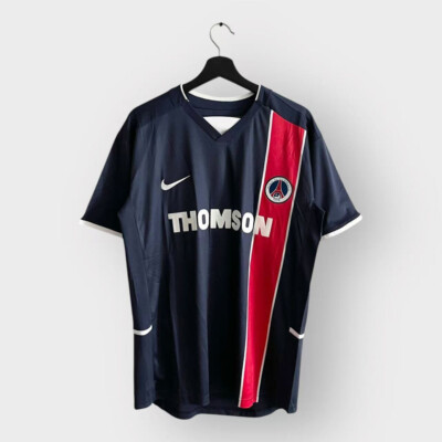 Paris Saint Germain Nike Jersey Ronaldinho Men s L Blue Soccer Retro Throwback