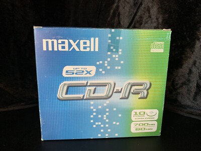 Volle Box mit 10 Maxwell CD-R bis zu 52x Compact Disc beschreibbar