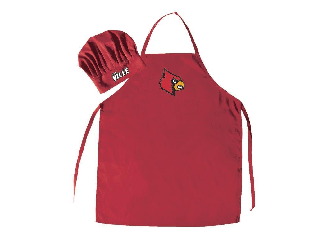 Louisville Cardinals Apron and Chef Hat [NEW] NCAA BBQ Grill Tailgate