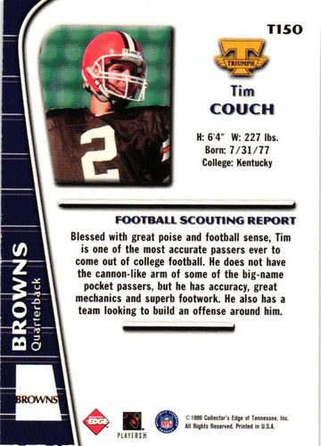 TIM COUCH 1999 RC SINGLES PICK YOUR CARD ROOKIE FOIL DIECUT KENTUCKY BROWNS - Picture 71 of 255