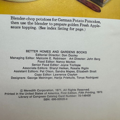 Better Homes And Gardens Blender Cook Book First Edition 1971 Hardcover - Picture 4 of 5