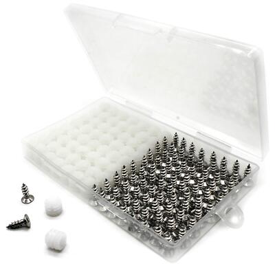 100 Pack Plastic Hinge Dowel Inserts with Screws Cabinet Door Furniture