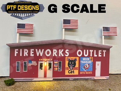 G Scale Scratch Built  FIREWORKS OUTLET     Building Flat W/LED - MTH Lionel