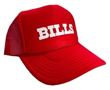 NEW BUFALO BILLS RED CAP 5 PANEL HIGH CROWN TRUCKER SNAPBACK VINTAGE