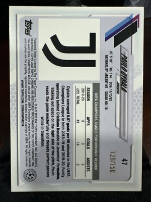 Paulo Dybala 2020-21 Topps Chrome UEFA Sapphire /150 | eBay