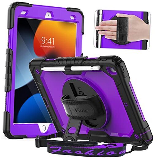 Protective Black & Purple Case for iPad 9th/8th/7th Gen 10.2 Inch