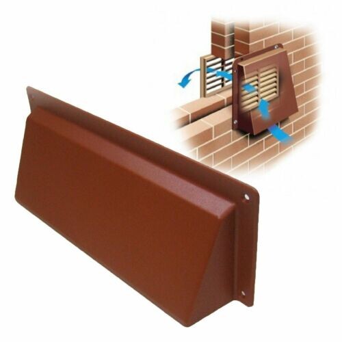 Terracotta Hooded Cowl 9"" x 3"" Vent Cover For Air Bricks Grilles Extractors