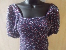 Urban Outfitters Off The Shoulder Knit Ribbed Body Mini Dress Floral Navy Blue