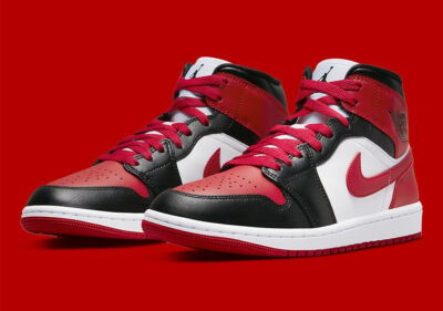 Nike Air Jordan 1 Mid Alternate Bred Toe WOMEN 