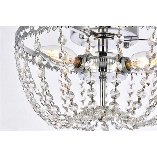 Elegant Lighting Kylie 12" Iron and Crystal Flush Mount in Chrome - Picture 6 of 8