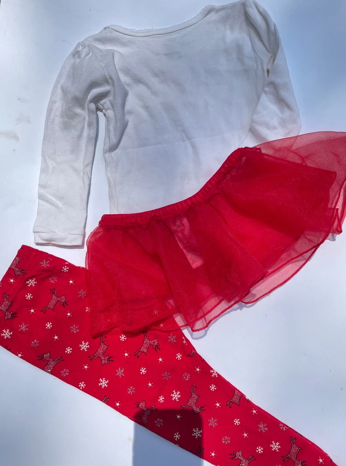 Juego de tutúes de 3 piezas Carter's Just One You, estoy en la lista bonita de Santa, talla 18M Foto 4 de 4