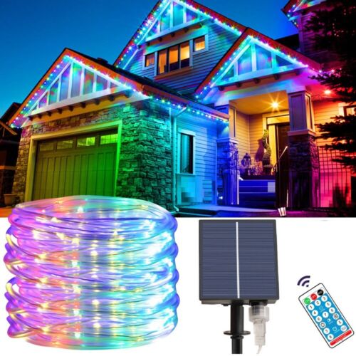 100 LED Solar String Lights Outdoor Garden Party Xmas Rope Fairy Wedding Lamp - Picture 11 of 14