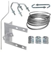 Chimney Lashing Bracket Cranked 6' Pole Mast Kit Roof Mounting Kit for TV Aerial