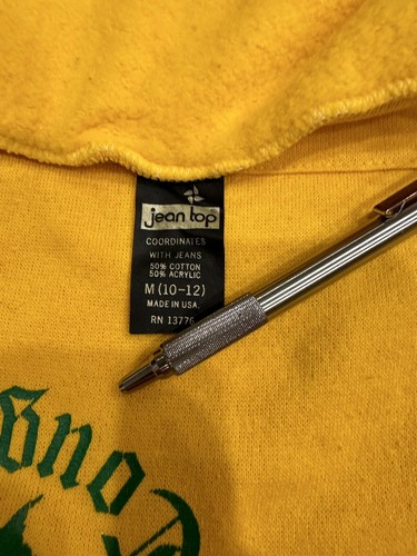 Vintage 70s 80s Made in USA Jean Top Hoodie Track Ball Blackhawk Cougars M 10-12 - Picture 6 of 16