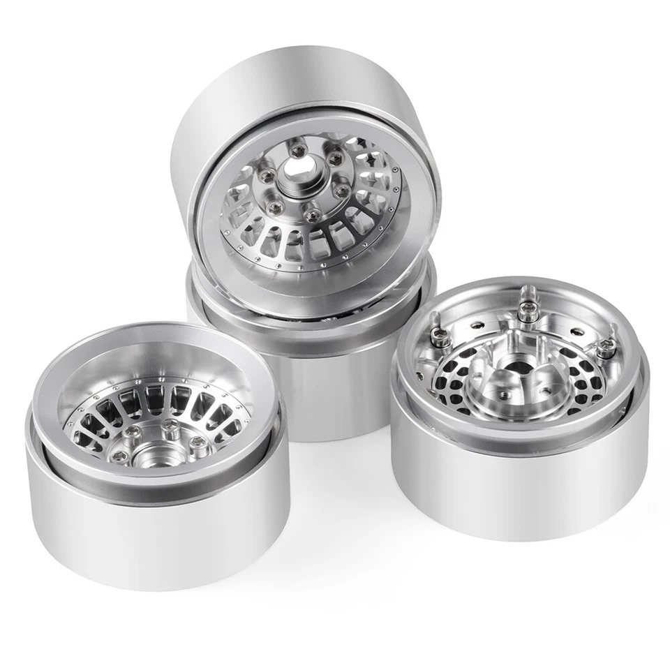 AXSPEED 4x RC 1.9 Beadlock Räder Alu Felgen Hex 12mm für 1/10 Crawler SCX10 TRX4 - Bild 3 von 4