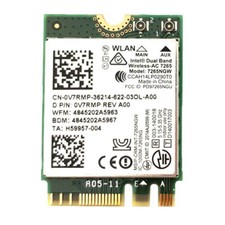 7265NGW M.2 Wireless Network Adapter Windows 11 PC Dual Band AC WiFi BT Card