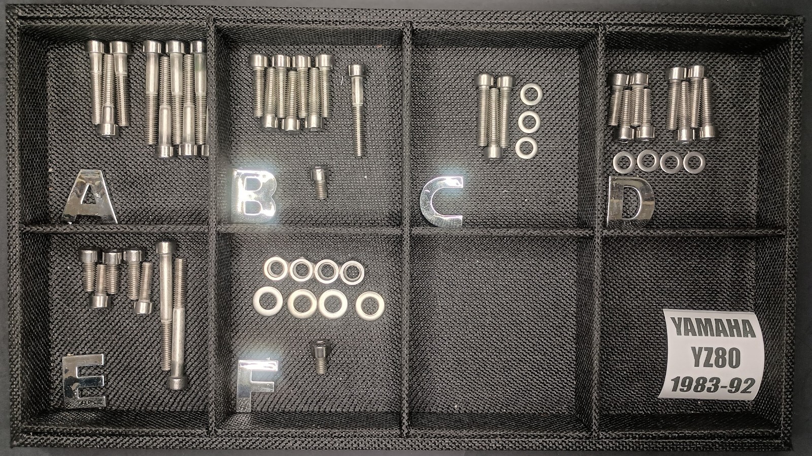 Yamaha YZ80 1983-1992 Polished Stainless Engine Bolt Screw Kit Set