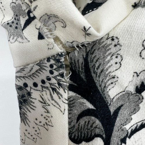 ZARA White Black Floral Print Chino Ankle Crop Pants Size 2 Flat Front - Picture 12 of 15
