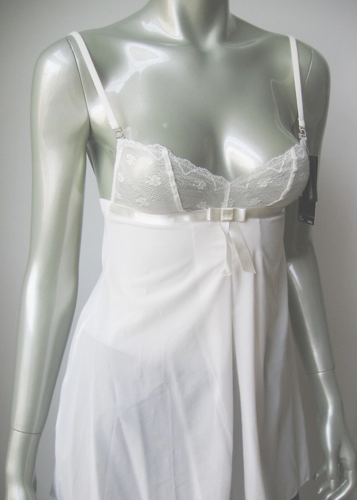 www.prominentresults.com :A428C Elle Macpherson NEW E10-542B Bridal Boudoir French Lace Chiffon Babydoll