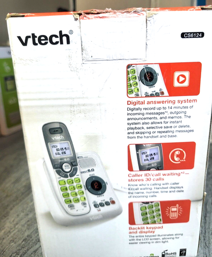 VTech CS6124 DECT 6.0 Cordless Phone w/ Answering System Machine & Caller ID - 第 2/6 張圖片