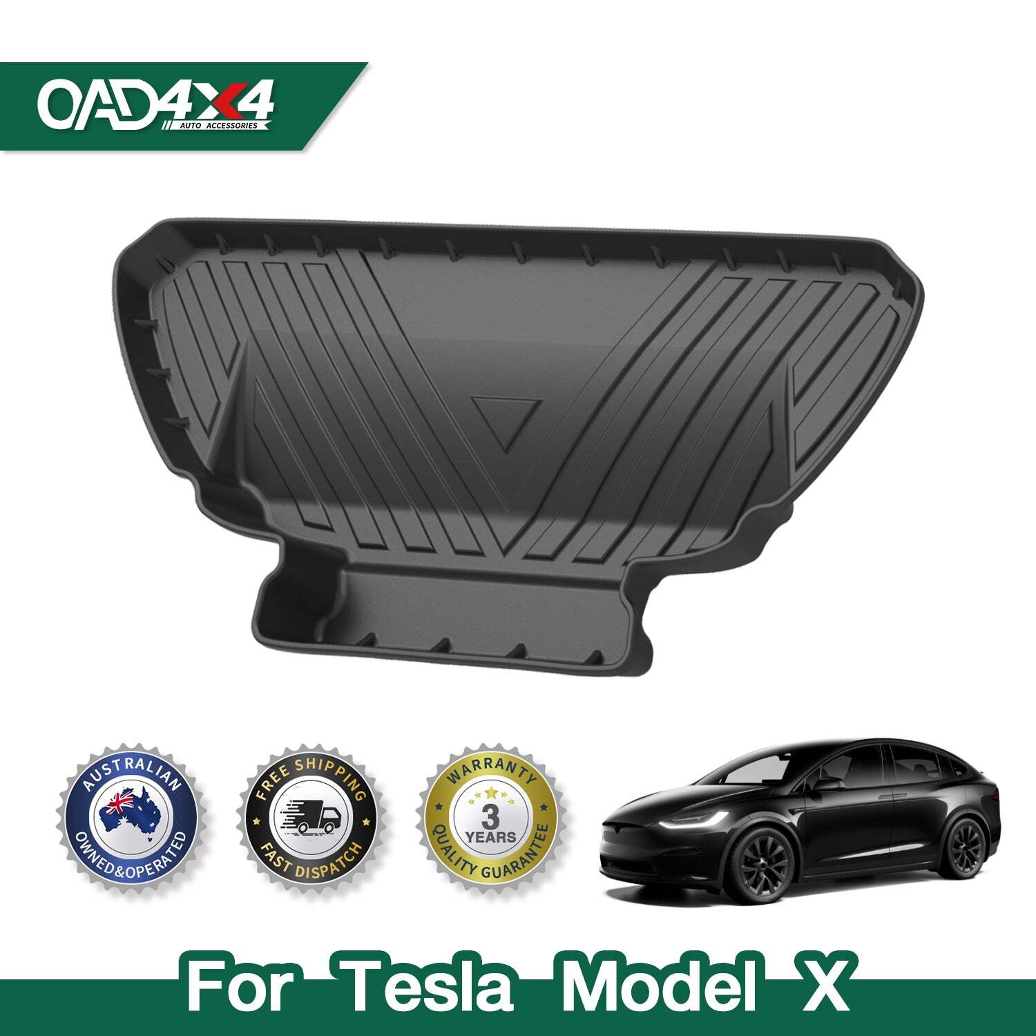 Front Boot Liner for Tesla Model X All-Weather Cargo Trunk Mat