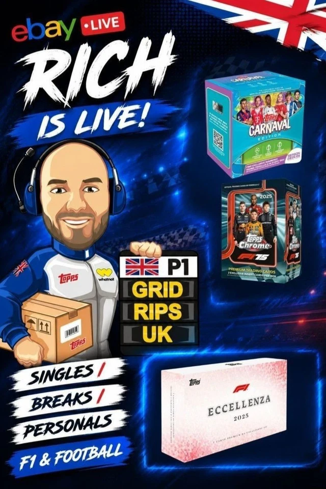 Grid Cards LIVE - F1 + Football - Packs/Breaks/Singles/Boxes RIPPED LIVE