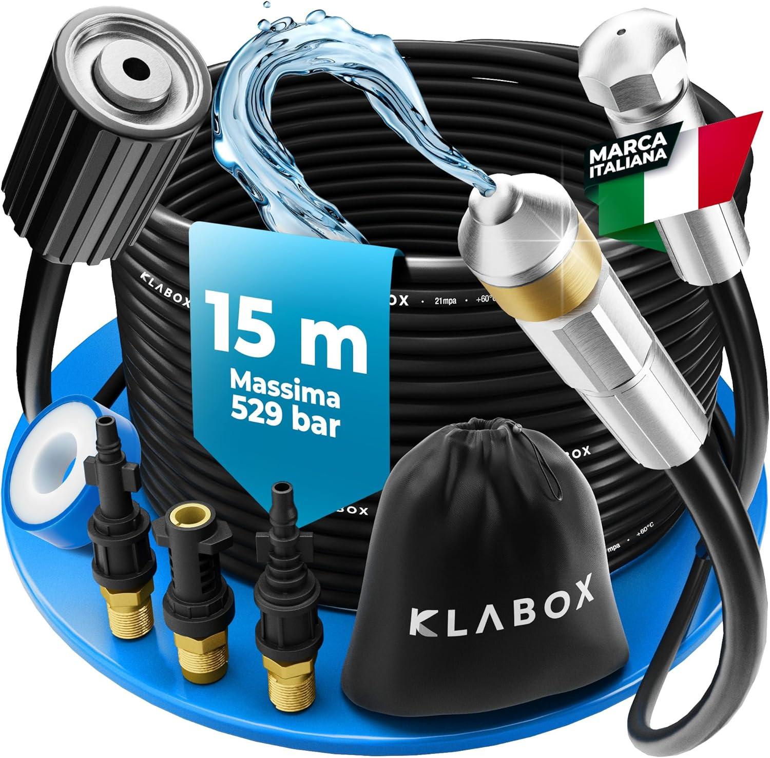 Sonda Sturatubi 15M per Karcher K2-K7 e Lavor | Kit Professionale