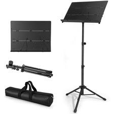 Portable Folding Music Stand Adjustable Height 32/56 Inch 180 Tilt Bag Set