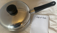Stainless Steel Saucepan + Metal Lid & Black Handle - 18 cm- Ref 56