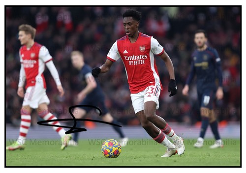10901. Albert Sambi Lokonga Signed Pictures A4 Prints Arsenal Luton Palace etc.