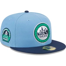 Men's New Era Light Blue/Navy Chicago White Sox Green Undervisor 59FIFTY Fitted