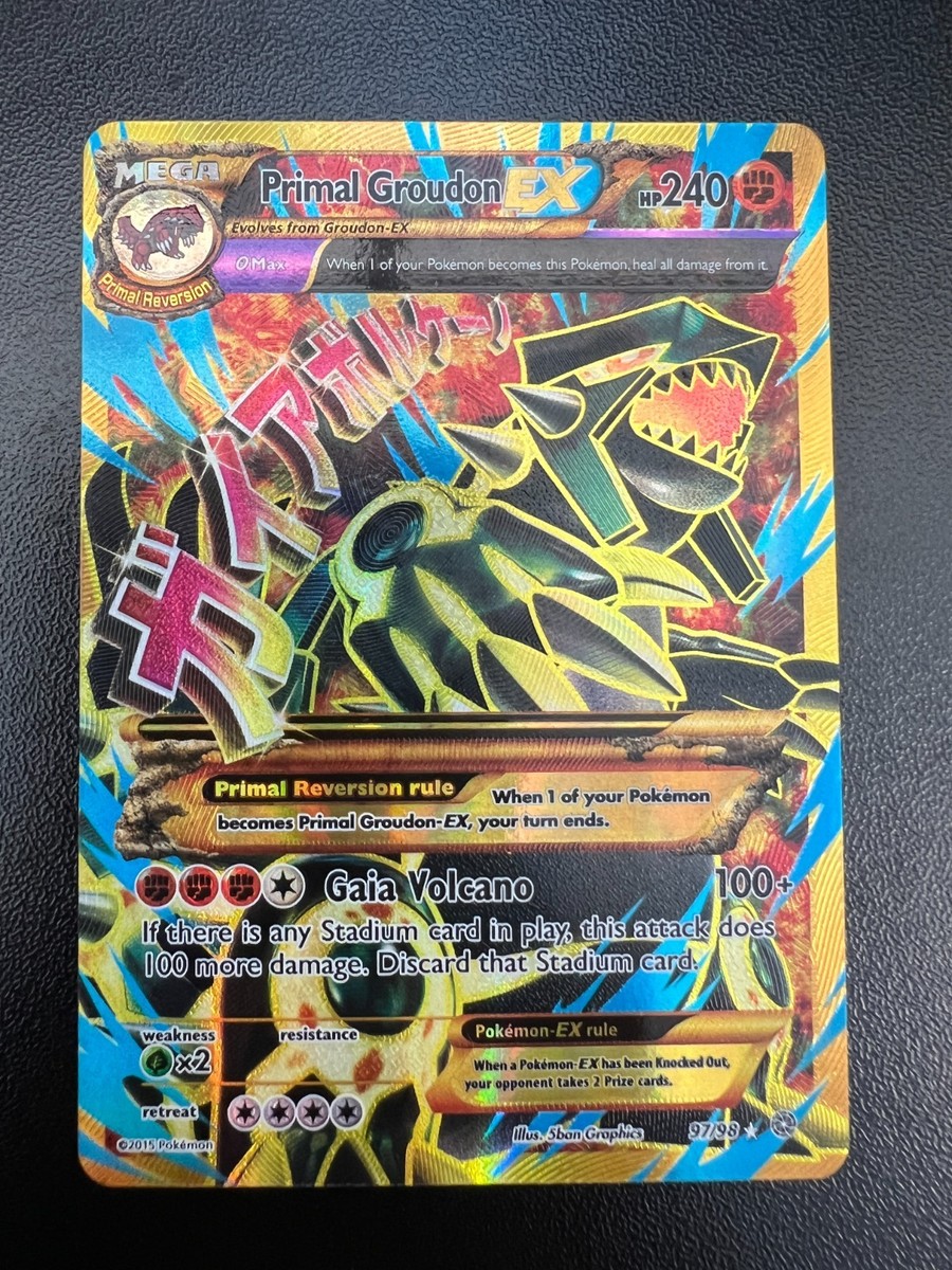 Pokemon Primal Groudon EX 97/98 Ancient Origins Full Art Holo