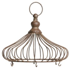 mittlere dekorative Kräuterkrone mit 6 haken im Landhausstil dunkelbraun dm= 27 