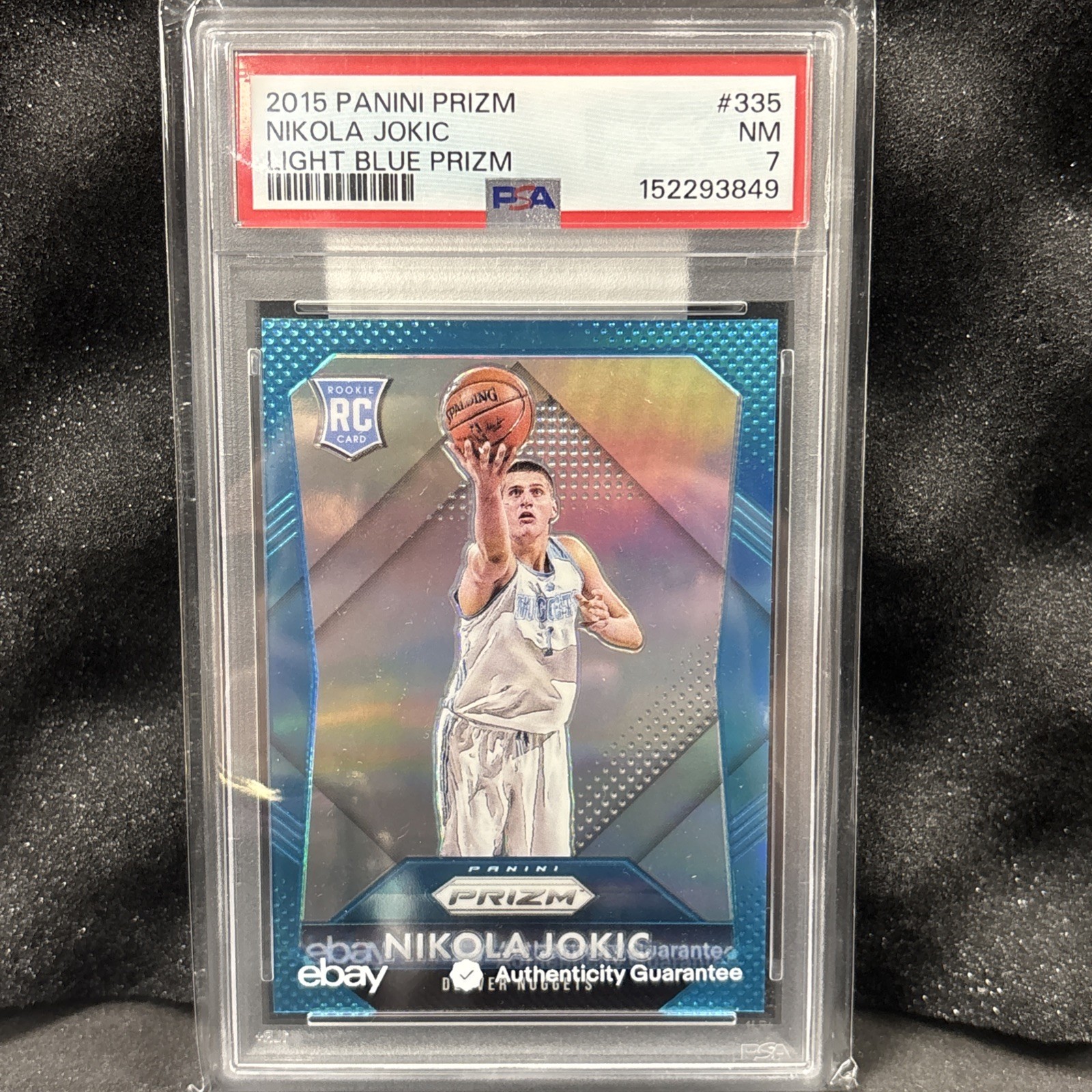 2015 PANINI PRIZM LIGHT BLUE PRIZM #335 NIKOLA JOKIC ROOKIE RC /199 PSA 7