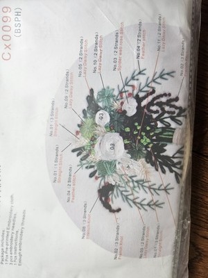 Stickerei DIY Kunst Kit Blumenstrauß. 
