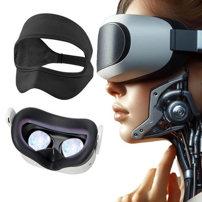 Silicone Case for Meta Quest 3s & VR Sweat Guard Band for Quest 3s,Breathable...