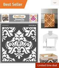 Reusable Damask Wall Stencils for Painting Large Pattern - Bold Damask - 12x1...