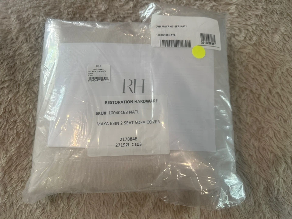 Restoration Hardware RH MAYA 63” 2 Seat Sofa Cover, SKU 10040168 natural - Image 2 of 3