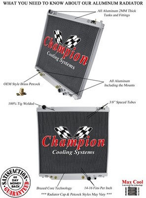 SubZero Champion 1 Row CR Series Radiator for 1998 1999 Ford F-250 #CR2170-1