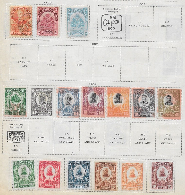 15 Haiti Stamps from Quality Old Antique Album 1898-1904