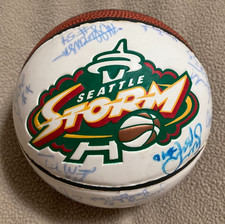 WNBA Seattle Storm 2005 Autographed Baden 5" Basketball Sue Bird and 9 more