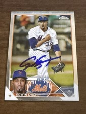 Mets- Edwin Diaz Hand Signed Autographed 2023 Topps Chrome #215