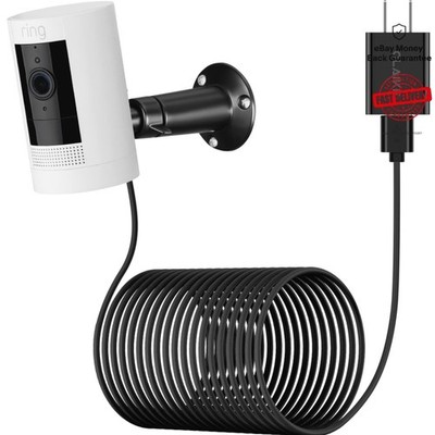 Durable Waterproof Adapter & Charging Cable with Adjustable Mount for Security