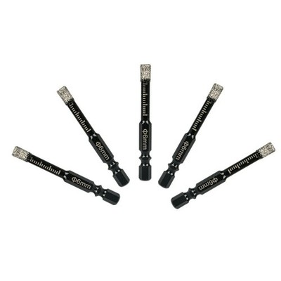 Dry Diamond Drill Bits 6mm For Porcelain Granite Glass Ceramics Marble Tile 5Pcs