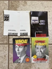 "Whoa!" & "It's Scary"  SNES Super Power Club Promo Inserts and SNES Manual