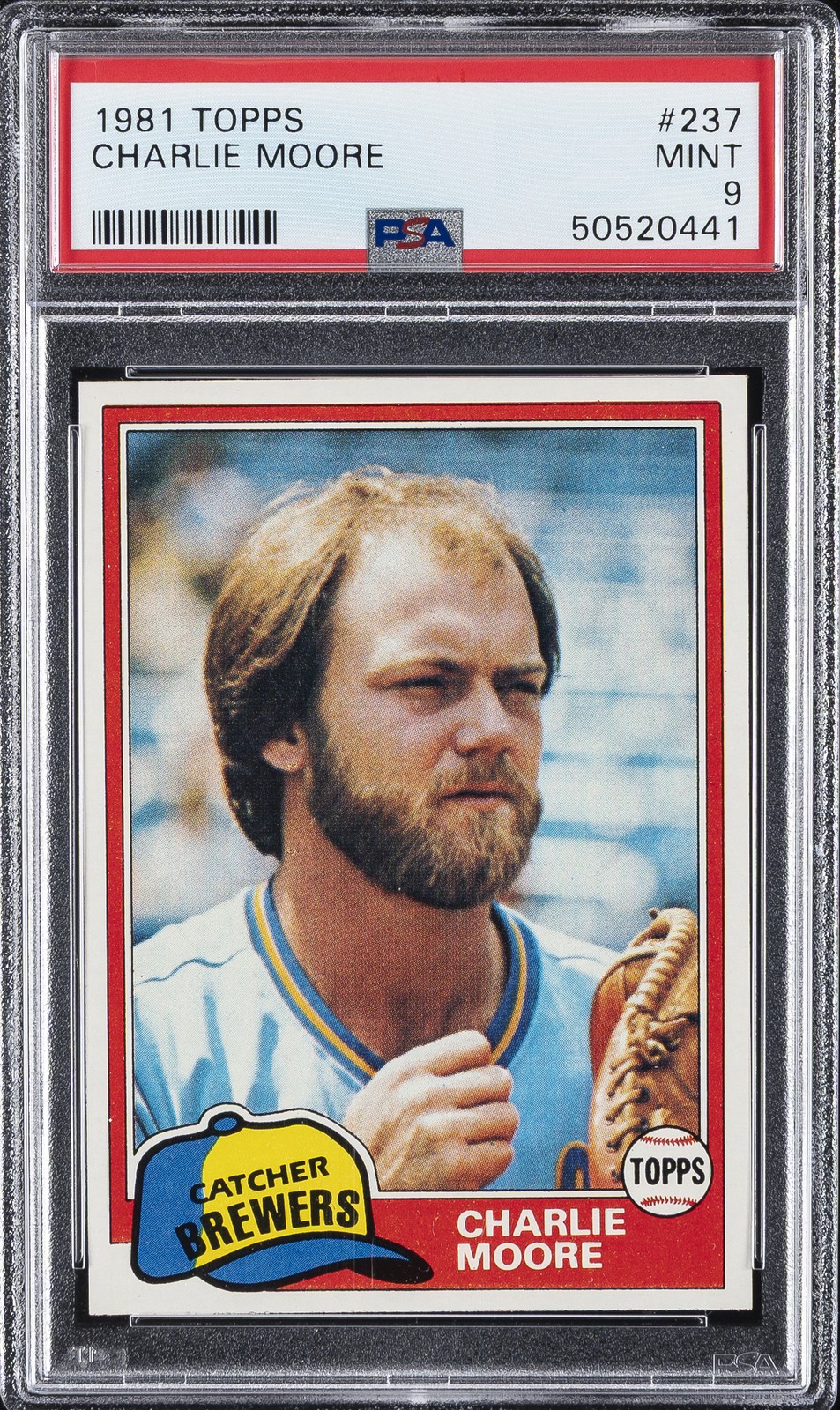 1981 TOPPS #237 CHARLIE MOORE PSA 9