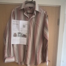 Burberry London Men’s Cotton Non-Iron Striped Dress Shirt 15"/39 Long Sleeve