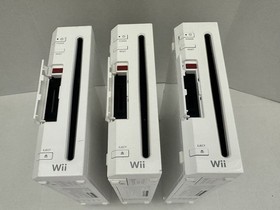Lot of 3 Tested Working Nintendo Wii Game Consoles RVL-001 & Accessories