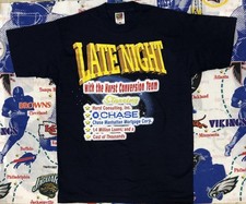 Vintage Chase Bank Late Night Graphic Print Single Stitch T Shirt Size Large