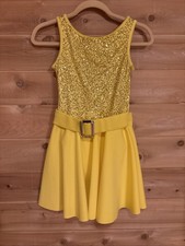Weissman Dance Costume  Yellow Sequin Belt  Child Size L 12-14  EUC